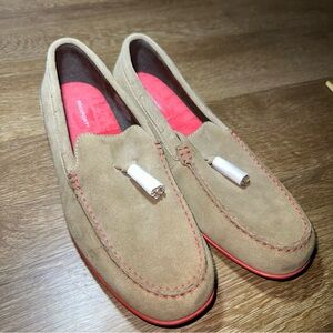 Rockport‎ Malcolm Tassel Loafers Mens 10.5 Tan Suede Slip On Comfort New